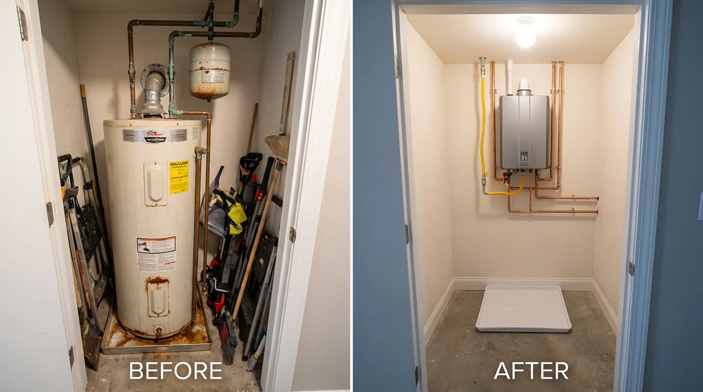 Tank water heater versus wall-mounted tankless unit comparison for Clifton, NJ homeowners